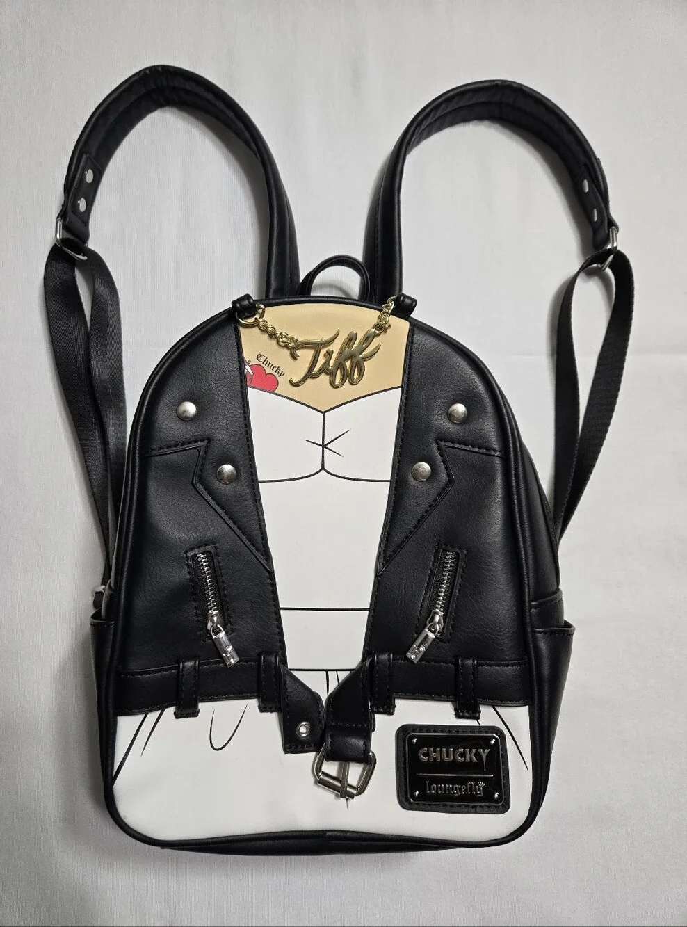 loungefly x Bride Of Chucky Tiffany Mini Backpack Black Zip Everyday